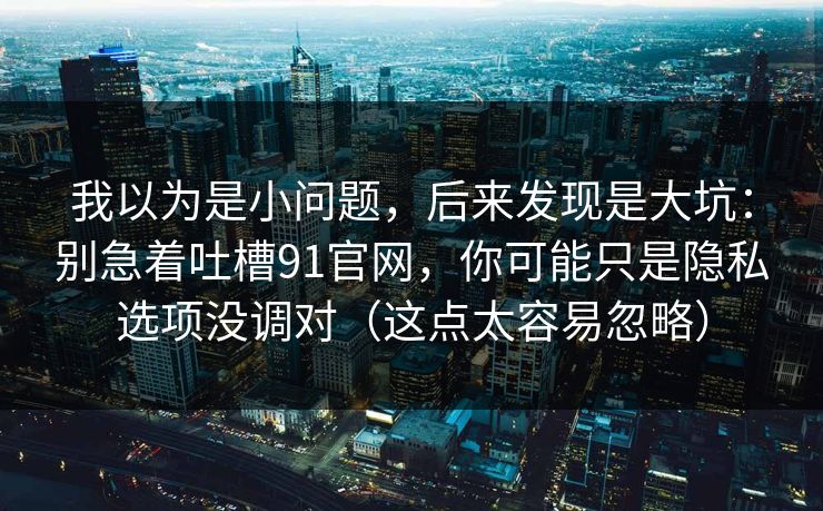 我以为是小问题，后来发现是大坑：别急着吐槽91官网，你可能只是隐私选项没调对（这点太容易忽略）
